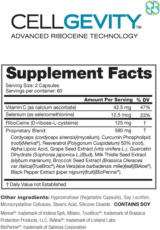 CellGevity Advanced Riboceine Technology – 120 Capsules