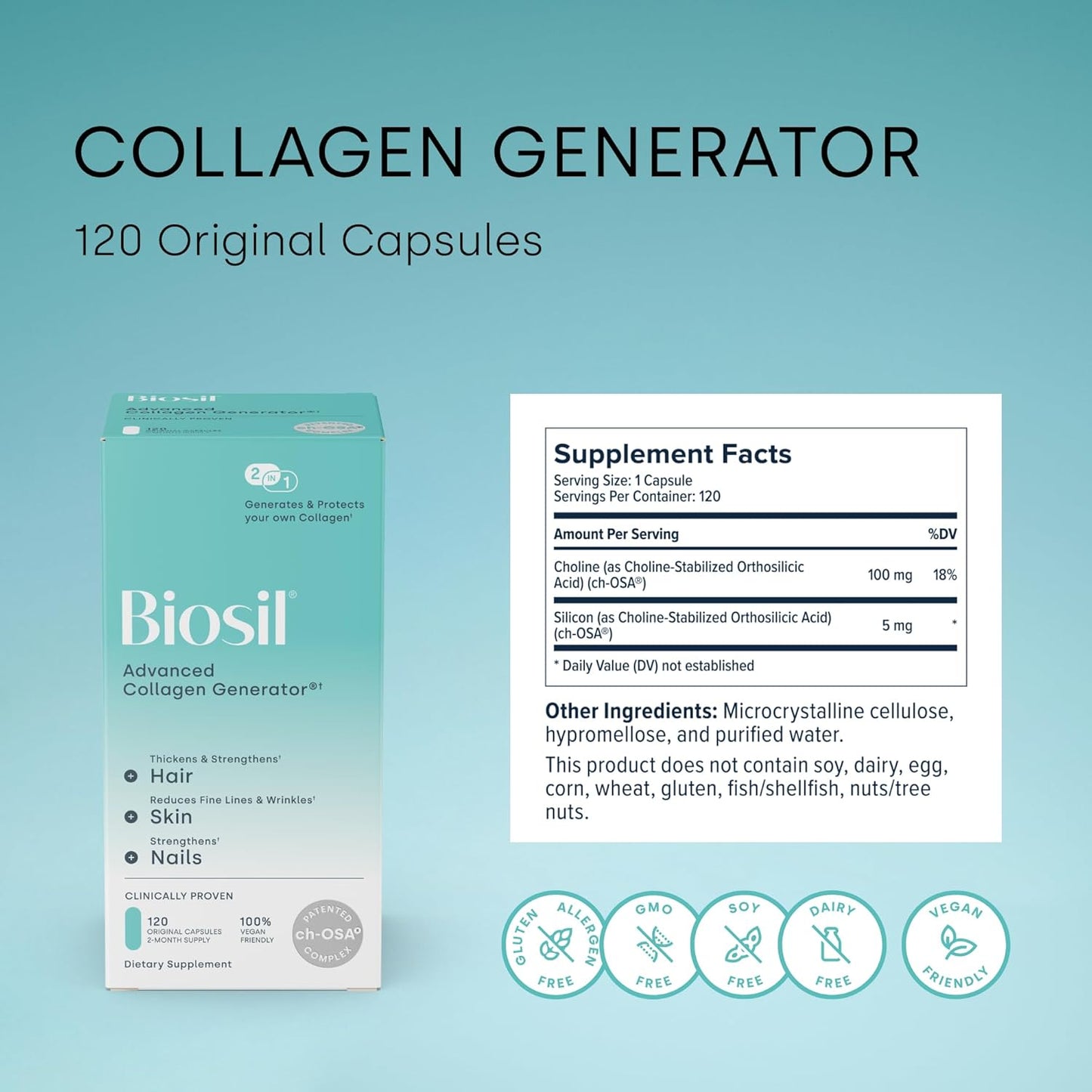 Biosil Collagen Generator Suplement facts