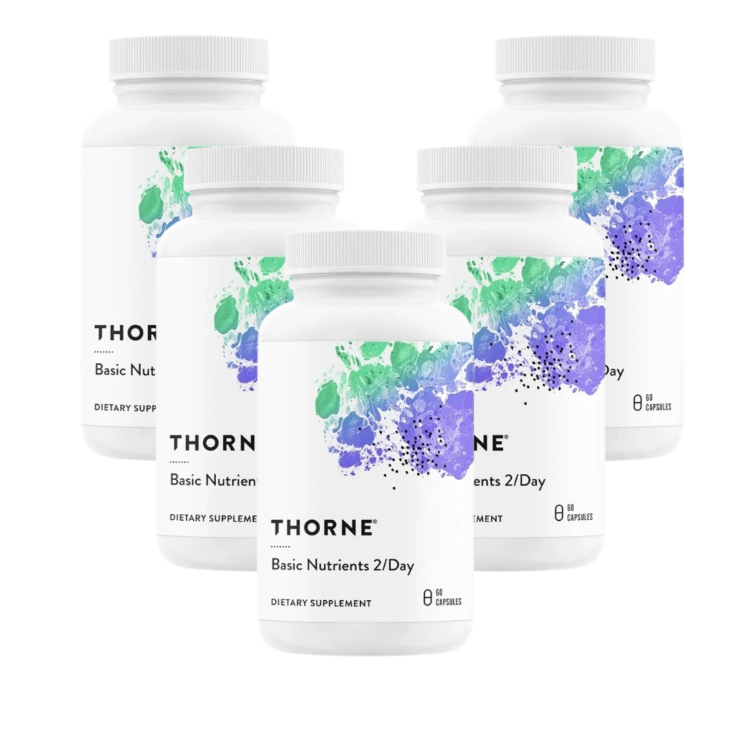 Thorne Basic Nutrients 2/Day Multivitamin Formula – 60 Gluten-Free Capsules | Daily Essential Vitamin & Mineral Support