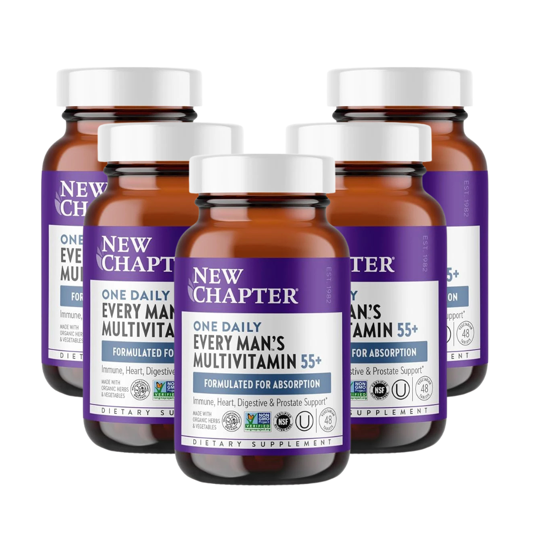 New Chapter Men’s Multivitamin 55+ – Complete Daily Support for Energy, Heart, Brain & Immune Health