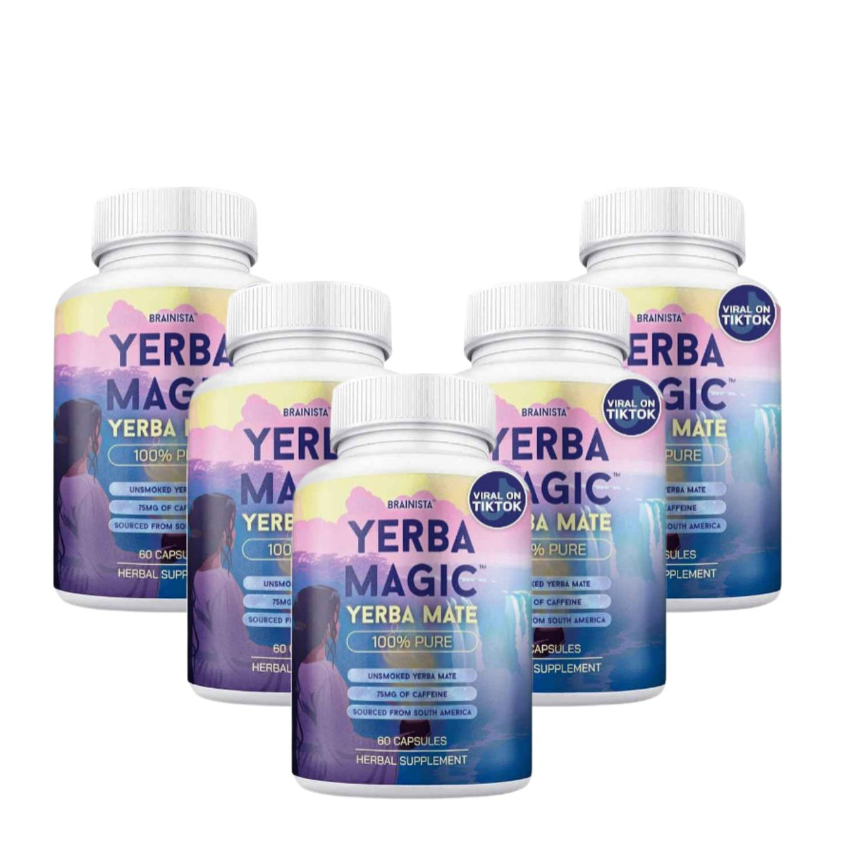 Yerba Mate Capsules, Yerba Magic, Pure Extract, 75mg Caffeine, 60 Count