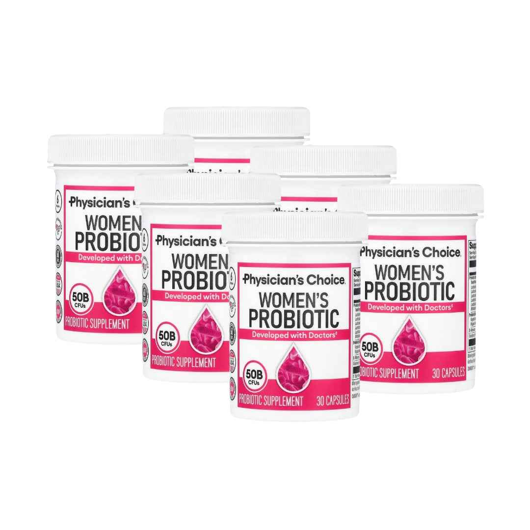 Pack of 6 Physician's CHOICE Probiotics for Women - PH Balance, Digestive, UT, & Feminine Health - 50 Billion CFU - 6 Unique Strains for Her - Organic Prebiotics, Cranberry Extract+ - Women Probiotic - 30 CT