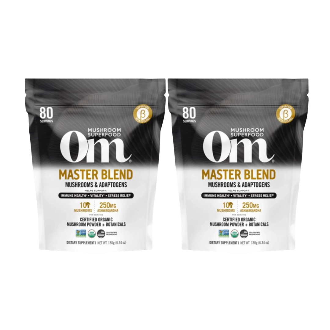 Om Mushroom Superfood Master Blend - Certified Organic Mushroom Powder - 80 Ser