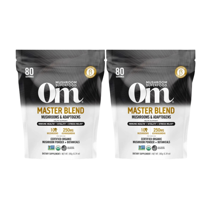 Om Mushroom Superfood Master Blend - Certified Organic Mushroom Powder - 80 Ser