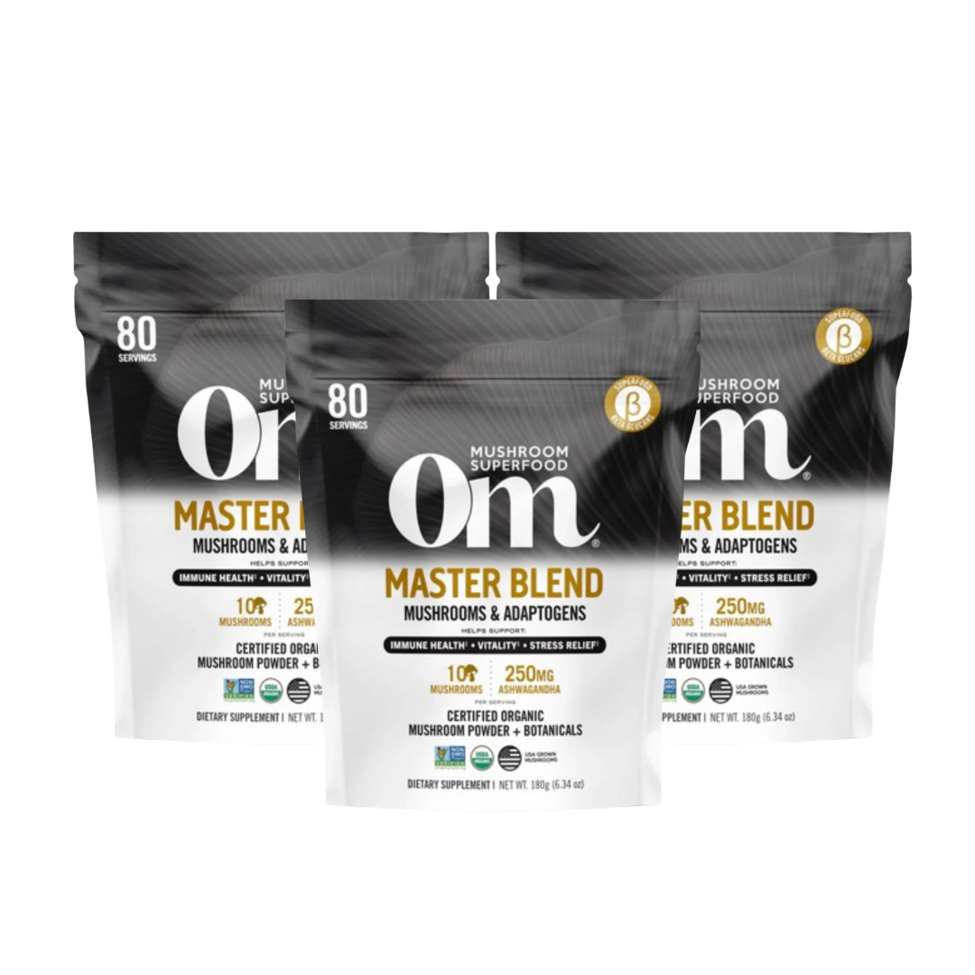 Om Mushroom Superfood Master Blend - Certified Organic Mushroom Powder - 80 Ser