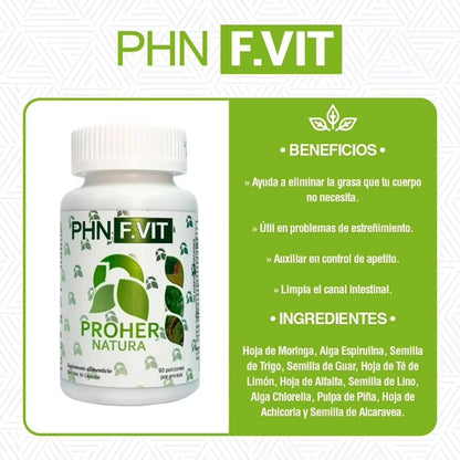 PROHER NATURA PHN Figure F VIT – 100% Natural Fat Burner (90 Capsules)