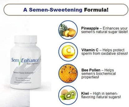 Semenhance Best Semen Flavor Enhancer – 60 Capsules | Natural Fruity Taste Formula (Pack of 2)