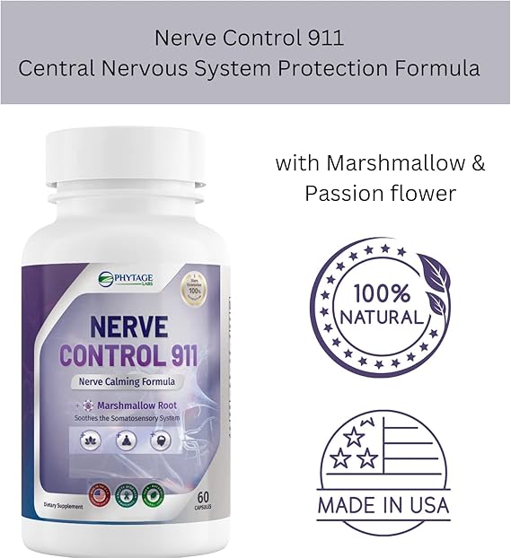 Nerve Control 911 – Natural Plant-Based Nerve Health Supplement (60 Capsules)