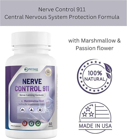 Nerve Control 911 – Natural Plant-Based Nerve Health Supplement (60 Capsules)
