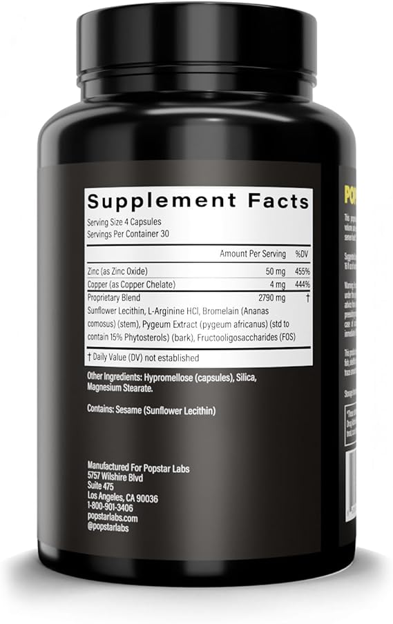 POPSTAR Labs Semen Volume Booster – Men’s Fertility &amp; Semen Health Support Supplement