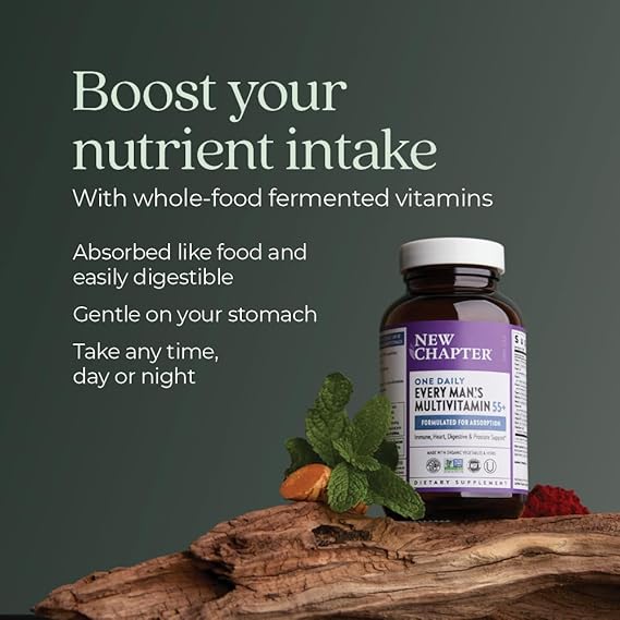 New Chapter Men’s Multivitamin 55+ – Complete Daily Support for Energy, Heart, Brain & Immune Health