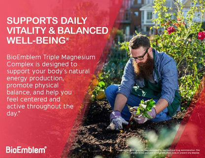BioEmblem Triple Magnesium Complex – High Absorption Magnesium Glycinate, Malate &amp; Citrate Supplement