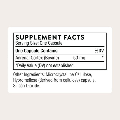 THORNE Adrenal Cortex, Bovine Adrenal Glandular Supplement, 60 Capsules (Pack of 5)