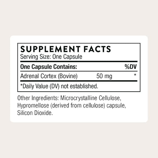 THORNE Adrenal Cortex, Bovine Adrenal Glandular Supplement, 60 Capsules (Pack of 5)
