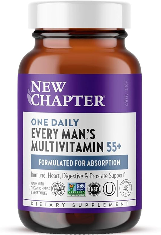 New Chapter Men’s Multivitamin 55+ – Complete Daily Support for Energy, Heart, Brain & Immune Health