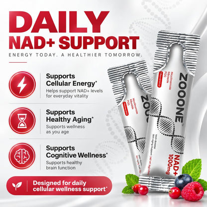 zooone- NAD+ Supplement 30pcs, Premium Nicotinamide Riboside & Resveratrol, DNA Repair & Healthy Aging， Advanced NAD Supplement for Men & Women,...
