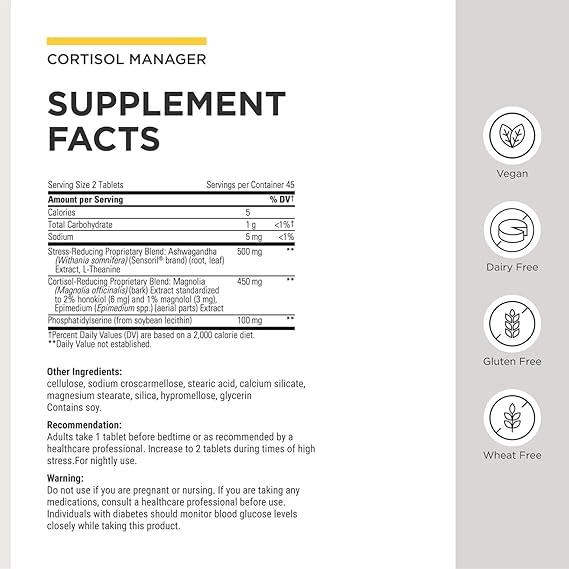 Integrative Therapeutics Cortisol Manager – Stress Support &amp; Restful Sleep Formula