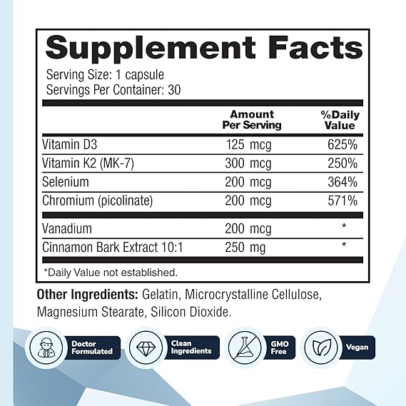 CinnaChroma Capsules – Advanced Cinnamon Supplement for Blood Sugar Support (30 Capsules – 1 Month Supply)