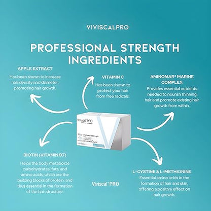 Viviscal Pro Advanced Hair Health 180 Tablets – Professional-Grade Support for Thicker, Healthier Hair