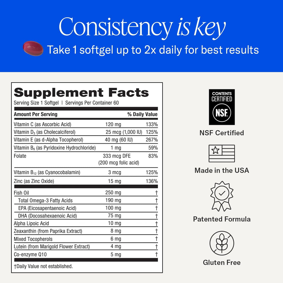 EyePromise Restore Aging Eye Health Supplements – 60 Softgels | Omega-3, Lutein &amp; Zeaxanthin for Vision Support