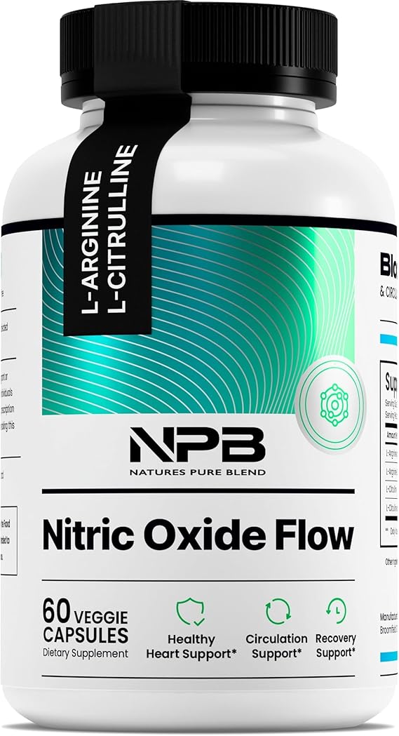 Nature's Pure Blend Nitric Oxide Supplements for Men – Advanced Circulation &amp; Performance Booster (Pack f 3)