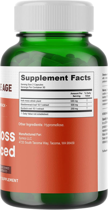 INFINITE AGE 1250mg Sea Moss Advanced Superfood Capsules – 60 Count