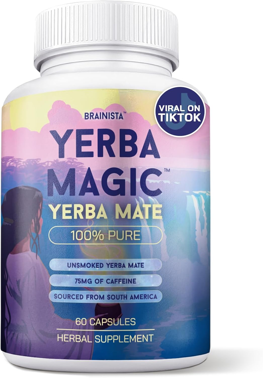 Yerba Mate Capsules, Yerba Magic, Pure Extract, 75mg Caffeine, 60 Count | Pure unsmoked yerba mate extract, 75mg natural plant caffeine, no fillers, vegan,...
