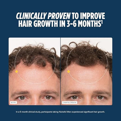 Nutrafol Men Hair Growth Supplements Ages 18–49 – 1-Month Bottle for Stronger, Thicker-Looking Hair