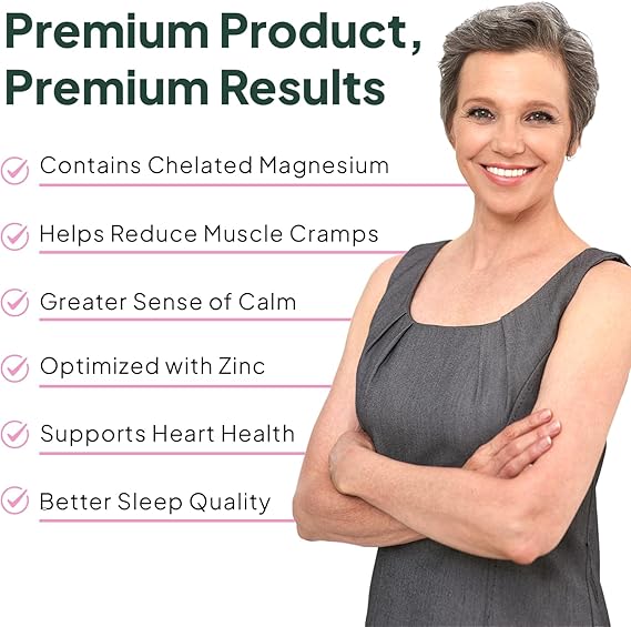 Organics Ocean Pure Magnesium Glycinate with Zinc – Maximum Strength Chelated Support for Sleep, Muscles &amp; Relaxation