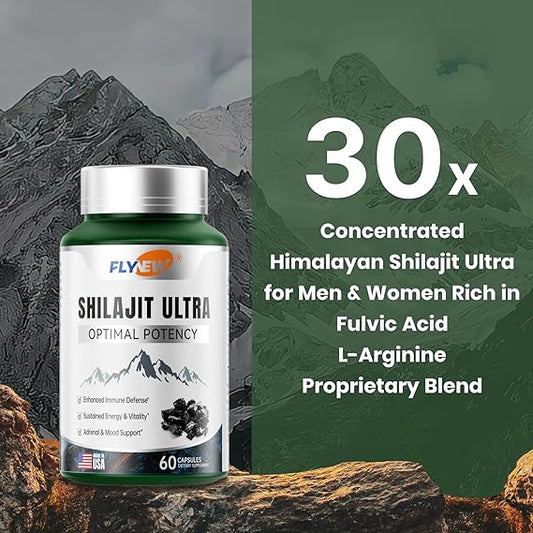 Flynew Shilajit Ultra Optimal Potency – Shilajit Extract with L-Arginine (Pure Formula)