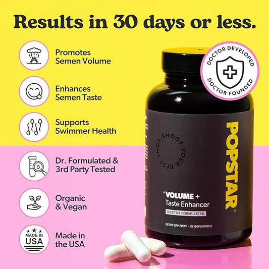 POPSTAR Labs Semen Volume Booster – Men’s Fertility &amp; Semen Health Support Supplement