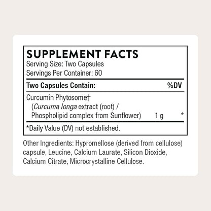 THORNE Curcumin Phytosome 1000 mg (Meriva) – Advanced High-Absorption Support for Whole-Body Wellness