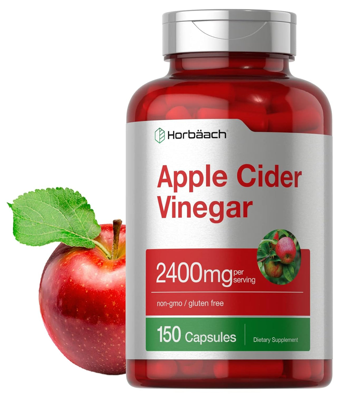 Horbäach Apple Cider Vinegar Capsules 2400mg – 150 Capsules