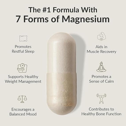 BIOptimizers Magnesium Breakthrough – 7 Forms of Magnesium for Sleep, Stress Relief &Cognitive Support (60 Capsules)