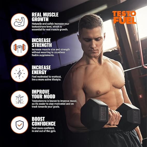 TestoFuel 120 T-Booster Pills – Natural Testosterone Support for Strength, Energy &amp; Muscle Growth