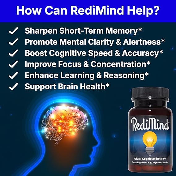 RediMind – Natural Cognitive Enhancement Supplement for Memory, Focus & Mental Clarity