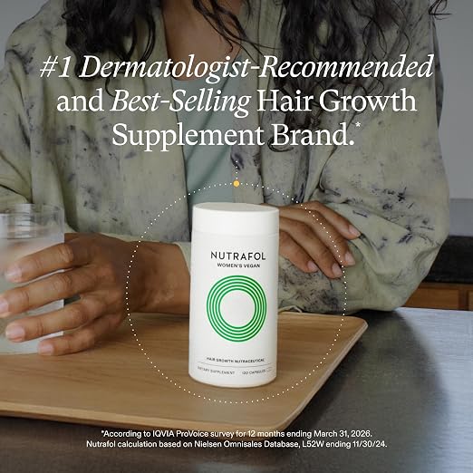 Nutrafol Women Hair Growth Supplements Ages 18-44 – Vegan 1-Month Bottle for Thicker, Healthier-Looking Hair