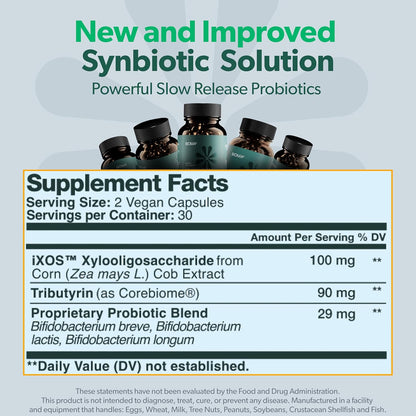 Bioma Probiotics for Digestive Health 3 In 1 Gut Health Probiotic 60 Caps  supplement facts