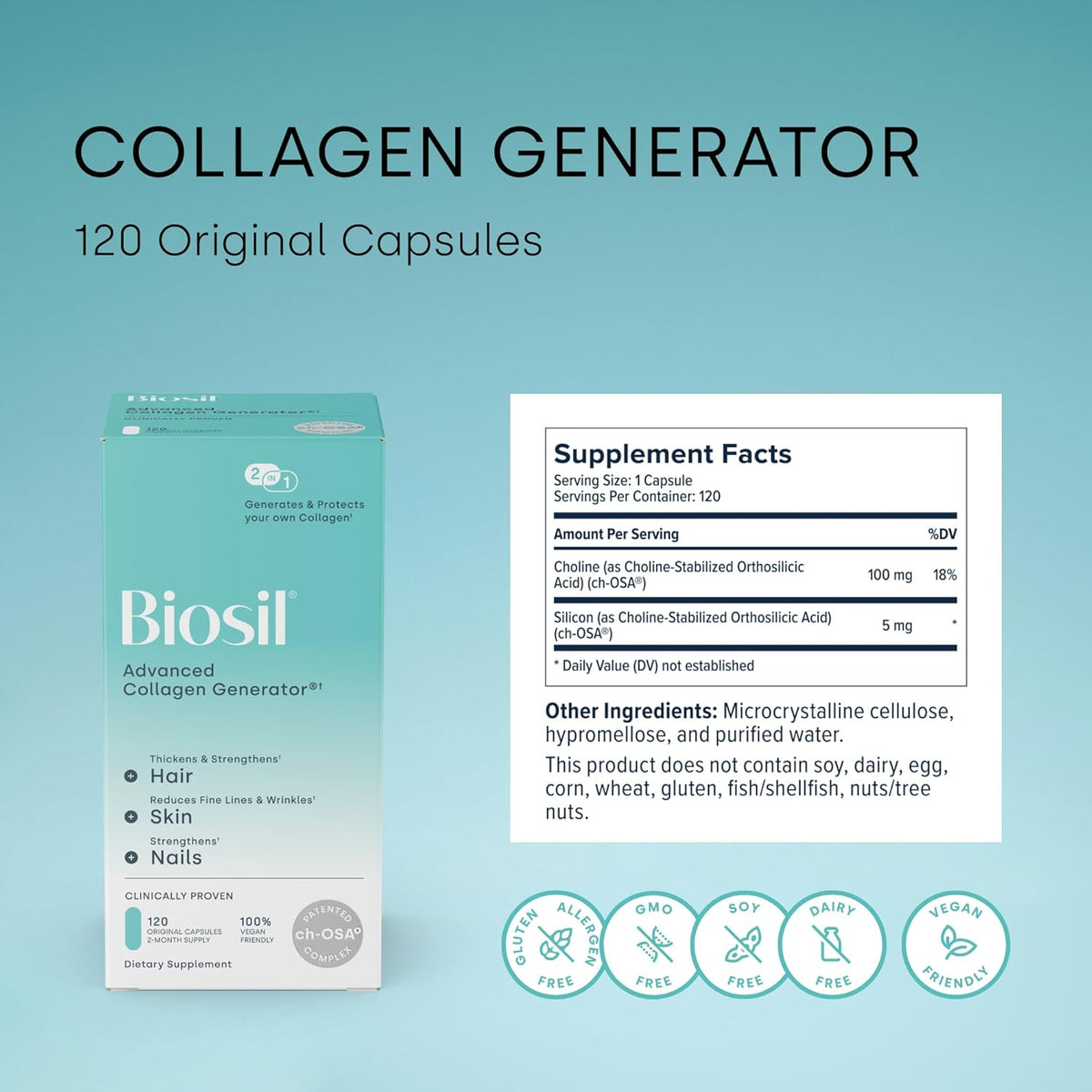 Biosil Collagen Generator Suplement facts