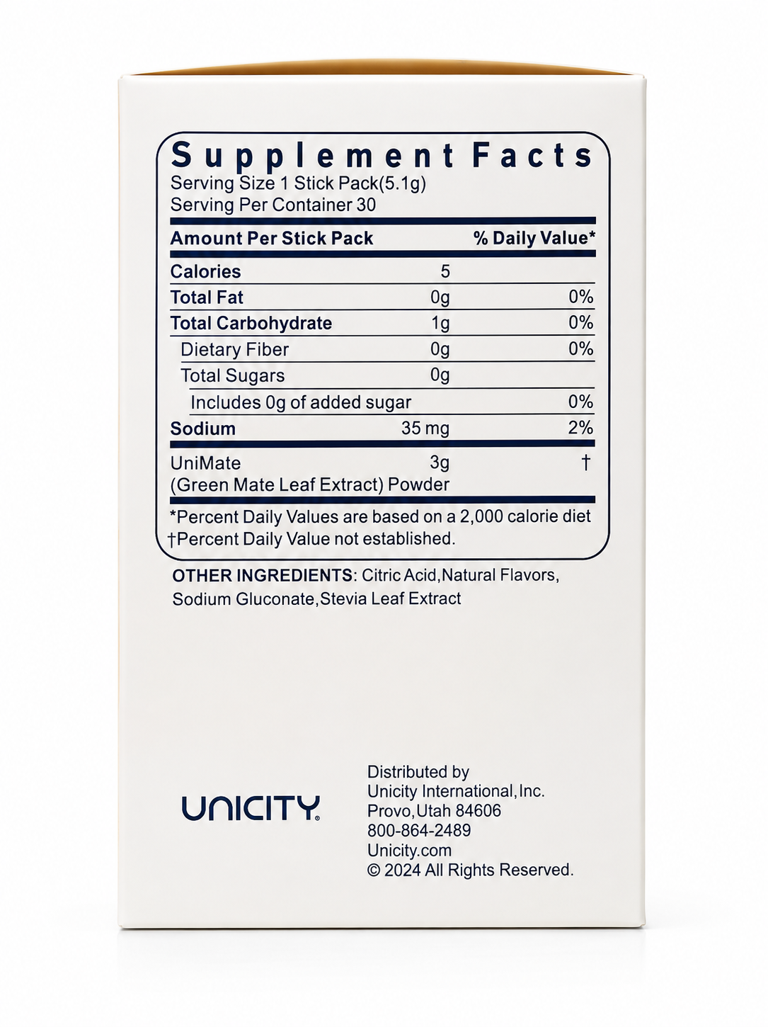 Unicity Unimate Lemon Drink Mix (30 Sachets) – Energy &amp; Metabolism Support