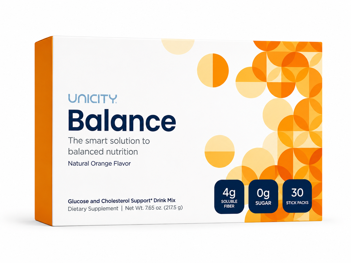UNICITY Balance Cholesterol Support Drink Mix (30 Stick Pack – Orange Flavor)