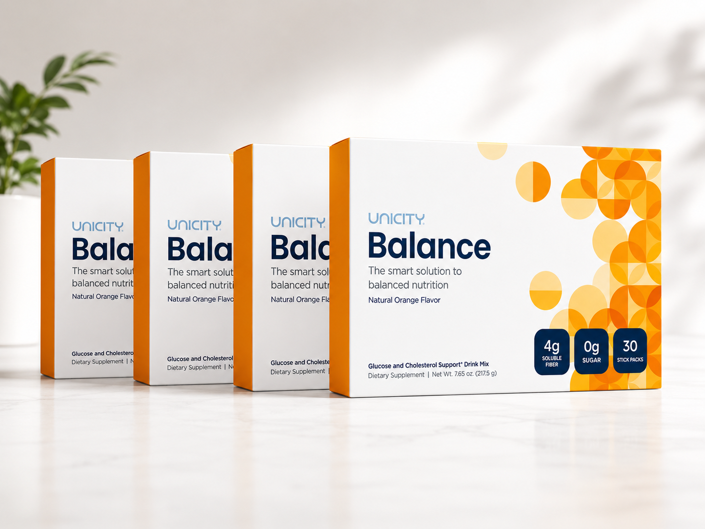 UNICITY Balance Cholesterol Support Drink Mix (30 Stick Pack – Orange Flavor)