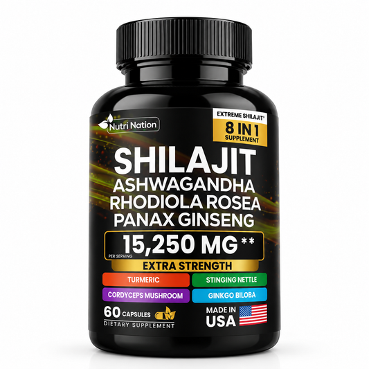 Shilajit Multivitamin (Turmeric, Ashwagandha, Ginger, Cordyceps Mushrooms) – 60 Capsules
