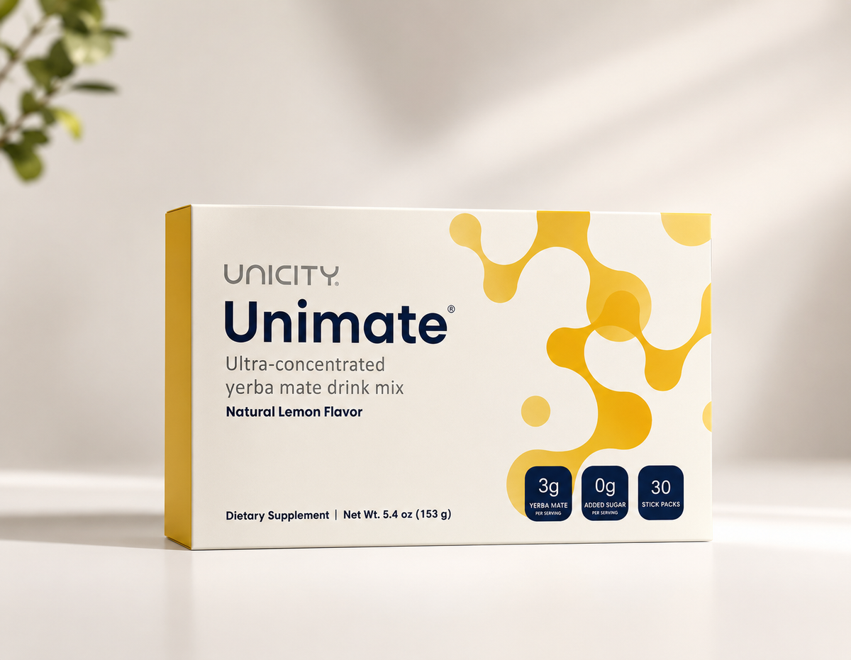 Unicity Unimate Lemon Drink Mix (30 Sachets) – Energy &amp; Metabolism Support
