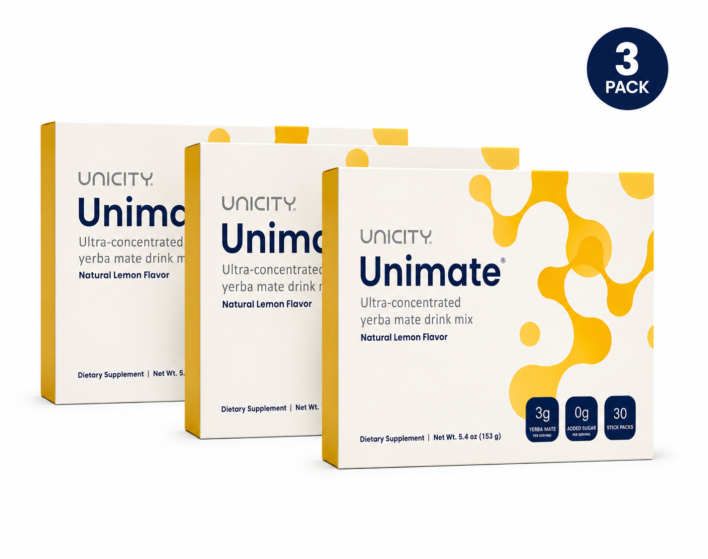 Unicity Unimate Lemon Drink Mix (30 Sachets) – Energy &amp; Metabolism Support