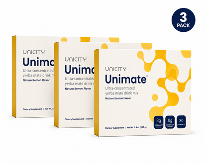 Unicity Unimate Lemon Drink Mix (30 Sachets) – Energy &amp; Metabolism Support