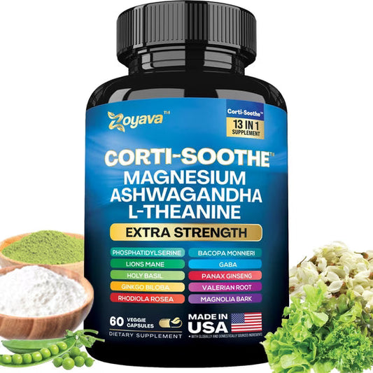 Cortisol Manager Supplement with Magnesium Glycinate, L-Theanine, Ashwagandha & Herbal Blend