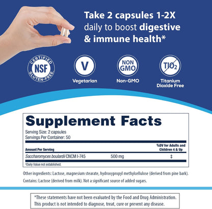 Florastor Probiotic 250mg supplement facts