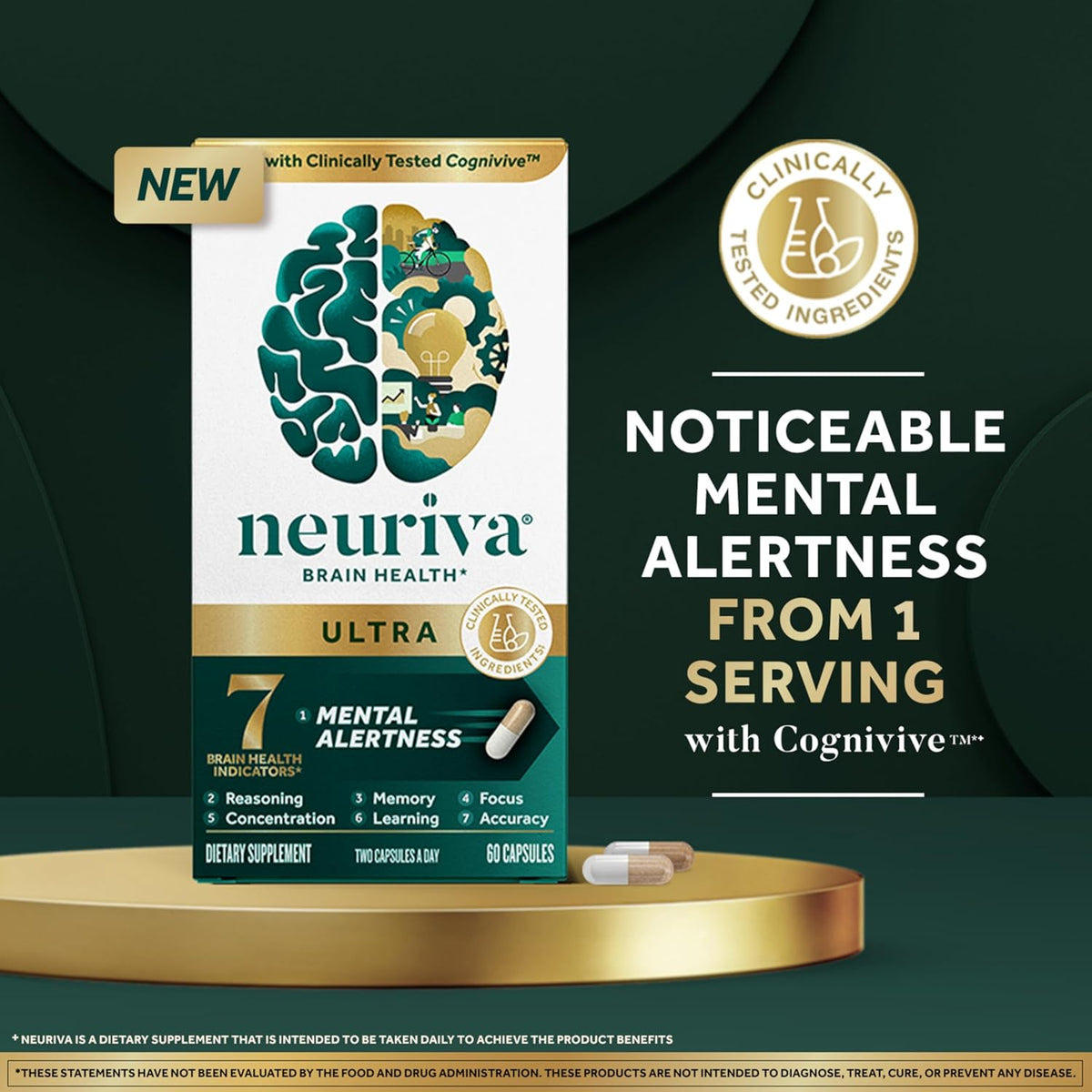 Neuriva Brain Health Ultra 60 Capsules no 1 serving 