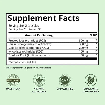 60 Capsules Previtalize Probiotic Supplement Facts
